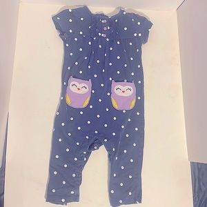 Carter's 18 month Blue Polkadot Owl Romper